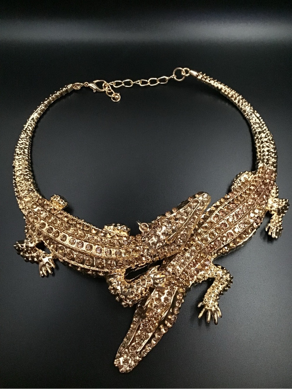 Crystal Alligator Statement Necklace